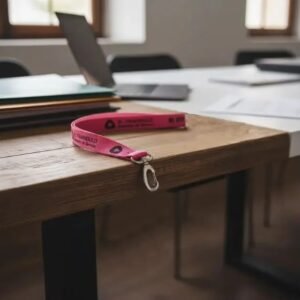 Lanyards corporativos con mosquetón superior metálico personalizados para empresas
