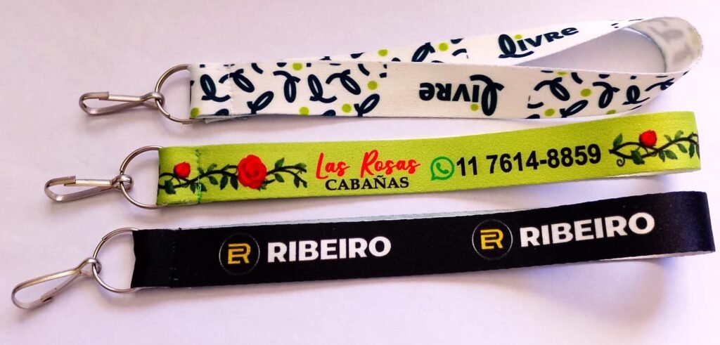 PACK 100 Llaveros Cortos Lanyards con Argolla y Mosquetón